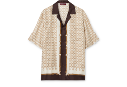 Chemise de bowling en twill de soie à imprimé