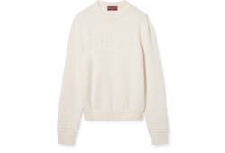 Knit cotton wool sweater with intarsia