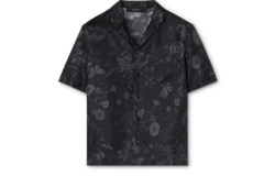 Bowling-Shirt aus Seidentwill mit Print