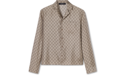 Bowling-Shirt aus Seidentwill mit Print