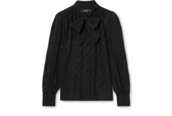 Camicia in crêpe di raso e seta con Incrocio GG