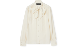 Camicia in crêpe di raso e seta con Incrocio GG