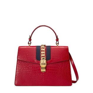 Sylvie medium crocodile top handle bag