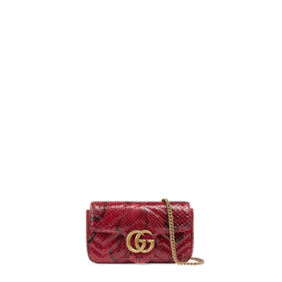 GG Marmont Super-Mini-Tasche aus Pythonleder