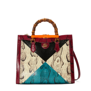 Borsa shopping Gucci Diana in pitone misura media