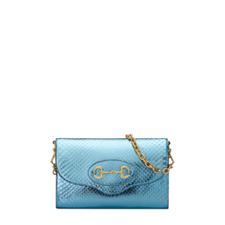 Gucci 马衔扣1955系列蟒蛇皮小号肩背包