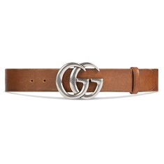 Leather belt with Double G buckle