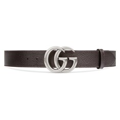 Leather belt with Double G buckle