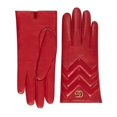 Gants GG Marmont en cuir à chevrons