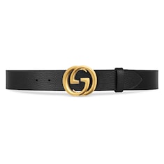 Ceinture en cuir avec boucle double G