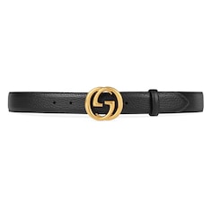 Leather belt with interlocking G buckle