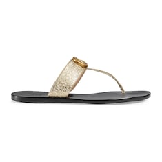 Tongs en cuir avec Double G