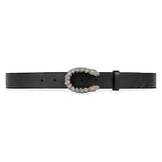 Ceinture en cuir avec boucle Dionysus en cristal