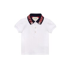 Polo pour bébé en coton avec bande Gucci