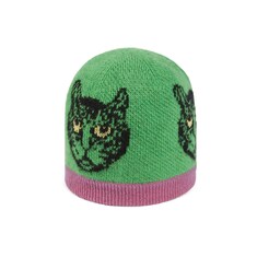 Шапка из шерсти с жаккардовым узором Mystic Cats, для новорожденных