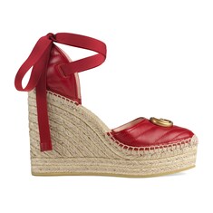 Leather platform espadrille