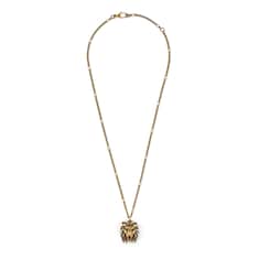 Collier tête de lion avec perles
