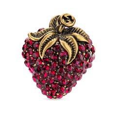 Bague fraise avec cristaux
