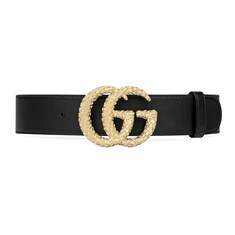 Belt with textured Double G buckle