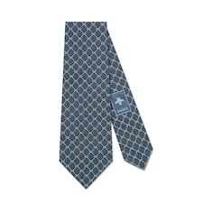 Corbata de seda con motivo GG y rombos