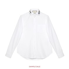 Chemise en coton avec col brodé