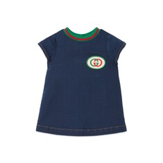 Baby denim dress with Interlocking G