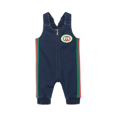 Salopette pour bébé en jean et jersey