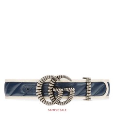 Belt with torchon Double G buckle