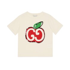 T-shirt pour enfant en coton avec imprimé pomme GG