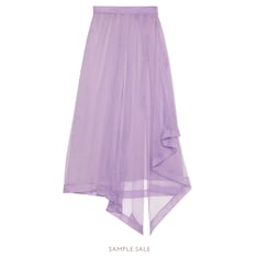 Silk organdy skirt with slit
