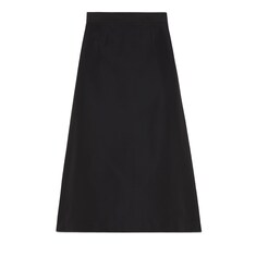 Cotton viscose faille skirt with side slits