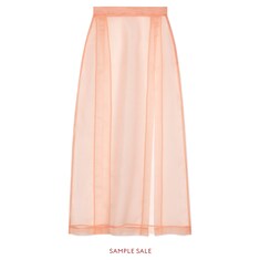 Silk organdy skirt with slit