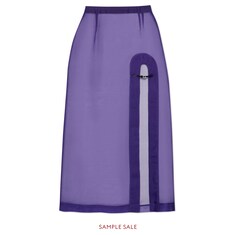 Silk organdy skirt with slit