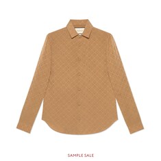 Chemise en crêpe de soie à carreaux GG pour femme