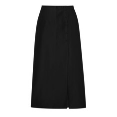 Cotton viscose faille skirt with slit