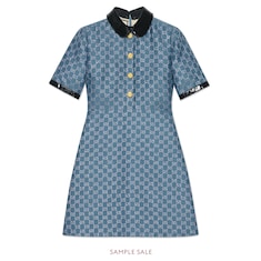 GG lamé dress with detachable collar