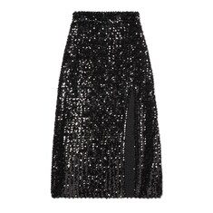 Sequin embroidered skirt with slit
