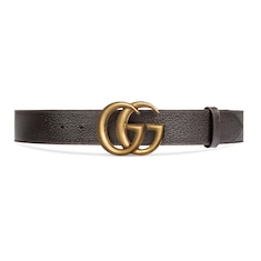 Leather belt with Double G buckle