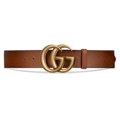 Leather belt with Double G buckle