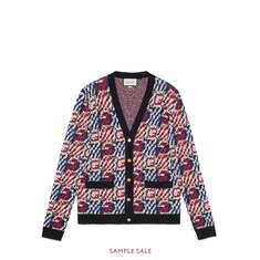 G cotton linen jacquard cardigan