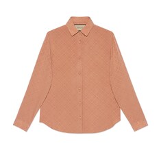 Chemise en crêpe de soie à carreaux GG pour femme