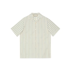 Chemise de bowling en coton Double G à rayures