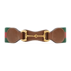 Web belt with leather and Horsebit