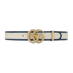 Belt with torchon Double G buckle