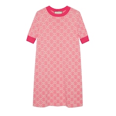 Robe courte en piqué de coton et laine GG