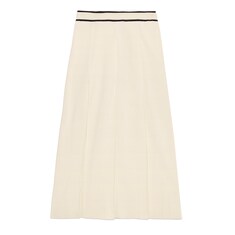 Fine viscose pleated midi skirt