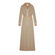 Long Square G viscose lamé dress