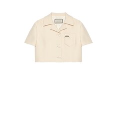 Wool silk cropped jacket