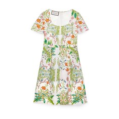 New Flora print cotton midi dress