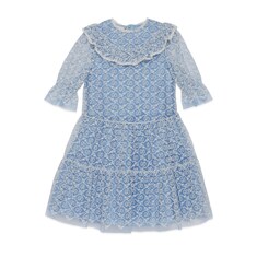 Robe pour enfant en tulle avec broderie guirlande GG